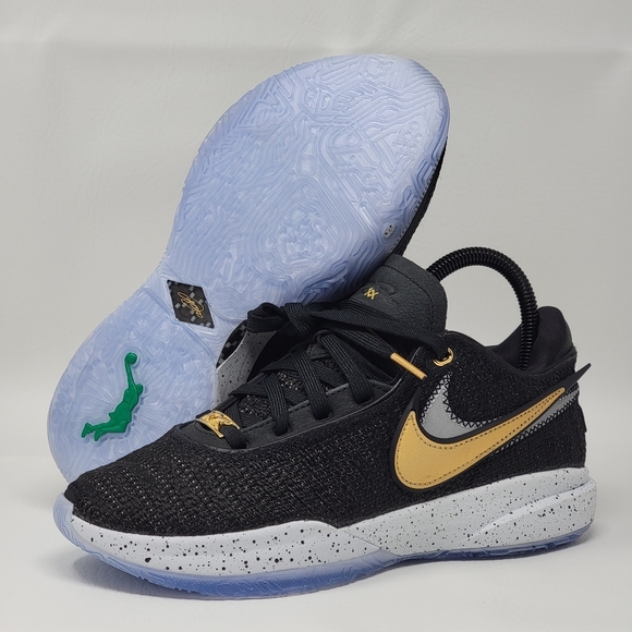 Nike LeBron 20 Black Metallic Gold White Basketball DJ5423-003 Mens Size 6 New - Picture 1 of 12